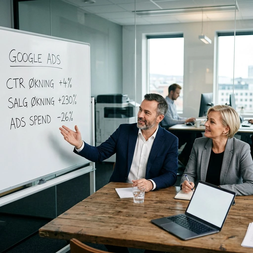 Markedsføringsbyrå Oslo presenterer Google Ads-resultater med økt CTR og sa
